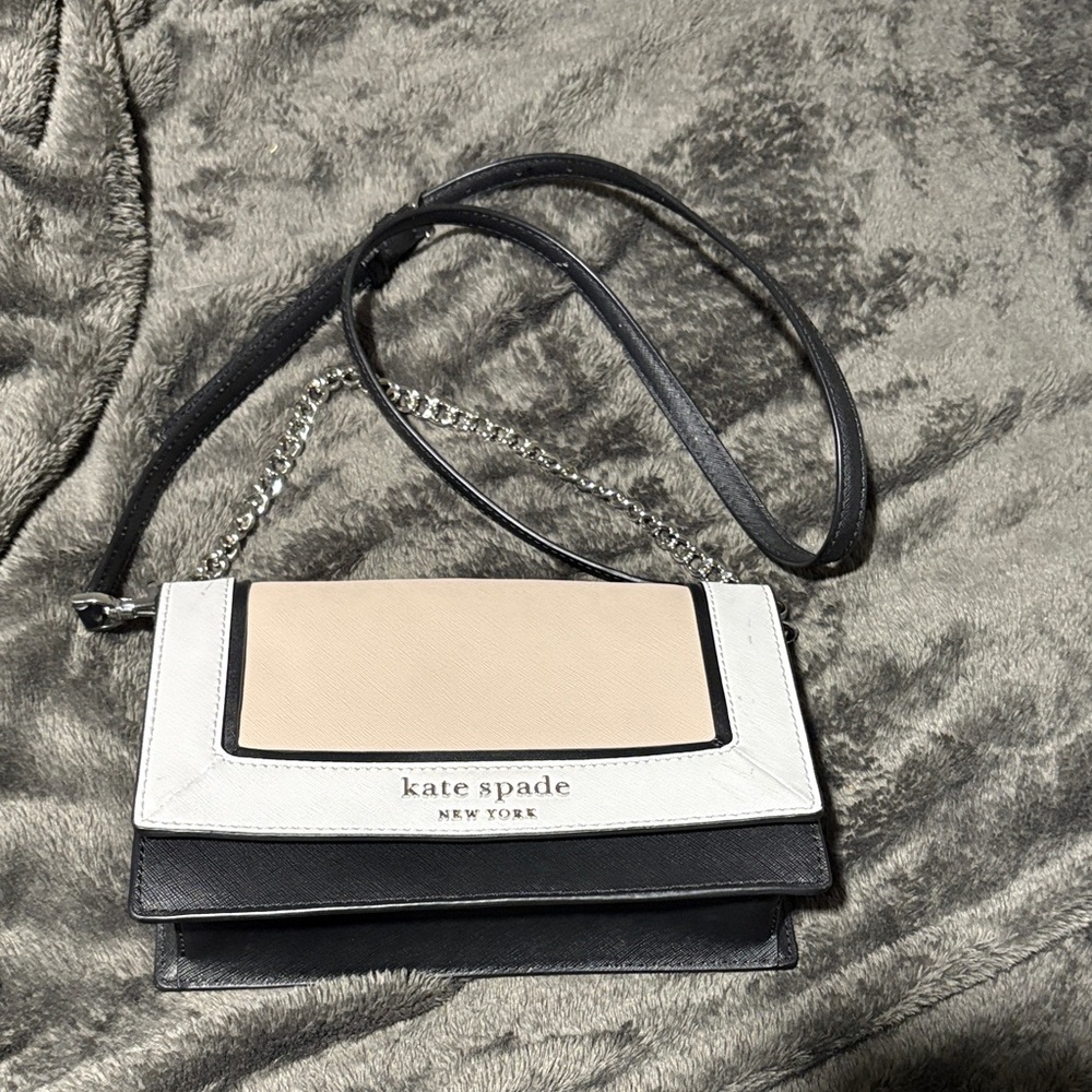 Kate Spade Black, White, and Tan Crossbody Bag
